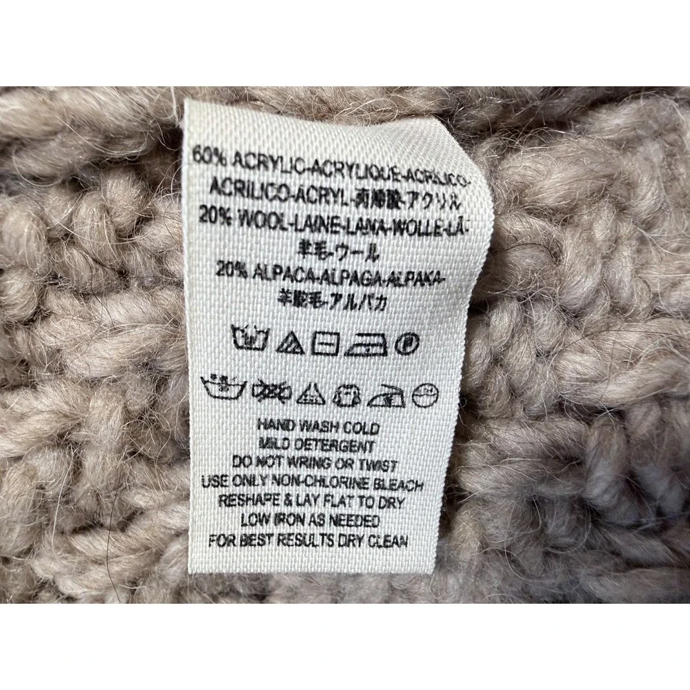 Free People Buttermilk Biscuit Cardigan Mushroom Size Small Wool Alpaca Blend